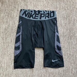 Men's Small Nike Pro Combat Hypercool Long Compression Shorts Dri Fit Black